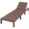 Sun Lounger with Cushion Poly Rattan Brown(D0102HEJ9NA)