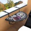 Hanging Balcony Table Black and White Mosaic(D0102HEJEIU)