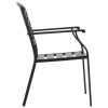 Stackable Outdoor Chairs 2 pcs Steel Black(D0102HEJLCA)