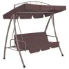 Outdoor Convertible Swing Bench with Canopy Coffee(D0102HEJ2G7)