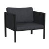 Indoor/Outdoor Patio Chair with Cushions - Modern Steel Framed Chair with Storage Pockets(D0102HPMMSU)