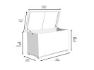 1 PCS Outdoor Brown Rattan Wicker Storage Box With Steel Frame(D0102HPZC07)