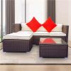 3 Piece Patio Sectional Wicker Rattan Outdoor Furniture Sofa Set(D0102HET1FW)