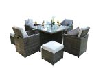 Direct Wicker 9-Piece Outdoor PE Rattan Wicker Patio Dining Table Set Garden Outdoor Patio Furniture Set(D0102HHGE7V)