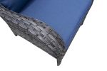 4-Piece Metal Frame Wicker Patio Conversation Set w/ Olefin Cushions(D0102HEYKIA)