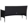4 Piece Garden Lounge Set With Cushions Poly Rattan Black(D0102HEJCEU)