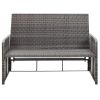 2 Piece Garden Lounge Set with Cushions Poly Rattan Gray(D0102HEJBI7)