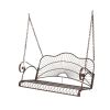 Hanging Iron Porch Swing Outdoor Patio Furniture Chair w/Armrests, Mounting Chains(D0102HHV30G)