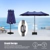 MEOOEM Patio Umbrella with Base 15ft Outdoor Market Double-Sided Extra Large Umbrella with Crank, Blue(D0102HP64IV)