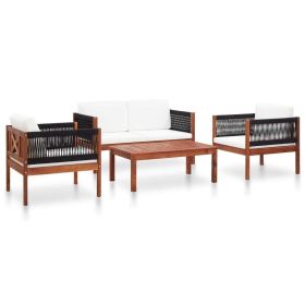 4 Piece Garden Lounge Set Solid Acacia Wood(D0102HEJBMU)
