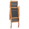 Sun Lounger Solid Acacia Wood and Textilene(D0102HEJCYV)