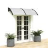 80"x 40" Outdoor Front Door Window Awning Patio Canopy Rain Cover UV Protected Eaves RT(D0102HP68HW)