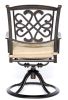 Outdoor 5 Piece Dining Set Patio Furniture w/ 4pcs Swivel Chair & 1pc 48inch Tempered Glass Top Table(D0102HPY50G)