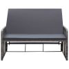 2 Piece Garden Lounge Set with Cushions Poly Rattan Gray(D0102HEJBI7)