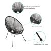 3-Piece All-Weather Patio Acapulco Bistro Furniture Set with 2 Chairs & Glass Top Table Black-dk(D0102HP64PW)