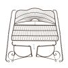 Hanging Iron Porch Swing Outdoor Patio Furniture Chair w/Armrests, Mounting Chains(D0102HHV30G)