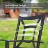 MEOOEM Outdoor Metal Dining Chairs Set of 2 Patio Metal Steel Chair for for Garden, Backyard, Living Room, Black(D0102HP64EG)
