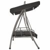 Outdoor Convertible Swing Bench with Canopy Anthracite 78"x47.2"x80.7" Steel(D0102HEJ0UG)