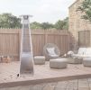 Outdoor Patio Pyramid Propane Space Heater,46000 BTU,Portable Flame Heater,With Wheels,Stainless Steel Color(D0102HP6KXU)