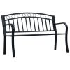 Garden Bench 49.2" Black Steel(D0102HEJYDG)