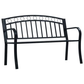 Garden Bench 49.2" Black Steel(D0102HEJYDG)