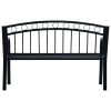 Garden Bench 49.2" Black Steel(D0102HEJYDG)