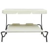 Outdoor Lounge Bed with Canopy and Pillows Cream White(D0102HEJYF7)