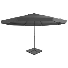 Outdoor Umbrella with Portable Base Anthracite(D0102HPDT3G)