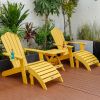 TALE Adirondack Ottoman Footstool All-Weather and Fade-Resistant Plastic Wood for Lawn Outdoor Patio Deck Garden Porch Lawn Furniture(D0102HPYJDW)
