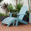 TALE Adirondack Ottoman Footstool All-Weather and Fade-Resistant Plastic Wood for Lawn Outdoor Patio Deck Garden Porch Lawn Furniture(D0102HPYJDV)