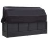 Outdoor Sofa Bed with Canopy Poly Rattan Black(D0102HHHZ6T)