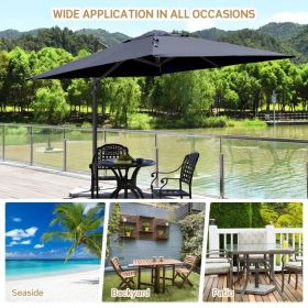 10x10 Feet Patio Offset Cantilever Umbrella with Aluminum 360Ã‚Â° Rotation Tilt(D0102HPZ3GW)