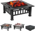 Upland 32inch Charcoal Fire Pit with Cover(D0102HHC9QU)