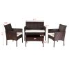 Outdoor Living Room Balcony Rattan Furniture Four-Piece-Brown-dk(D0102HHGR3T)