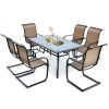 6 Pieces Patio Dining Chairs with Armrests and Neck Support(D0102HPZ3AG)
