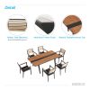 Champion Patio Dining Set, 7 Pieces Outdoor Dining Chairs with Teak Solid Wood Tabletop, Matte Charcoal Aluminum Frame(D0102HEVPHU)