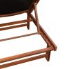 Sun Lounger Solid Acacia Wood and Textilene(D0102HEJPKA)