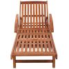 Sun Lounger with Cushion Solid Acacia Wood(D0102HEJSUA)