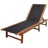 Sun Lounger Solid Acacia Wood and Textilene(D0102HEJPKA)