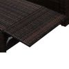2 Piece Garden Lounge Set with Cushions Poly Rattan Brown(D0102HEJ9LY)