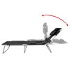 Folding Sun Lounger with Head Cushion Powder-coated Steel Black(D0102HEJPEG)
