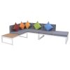 Garden Corner Sofa Set 19 Pieces Aluminum WPC(D0102HEJ93G)
