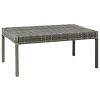 3 Piece Garden Lounge Set with Cushions Poly Rattan Gray(D0102HEJLUW)