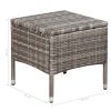 3 Piece Bistro Set Poly Rattan Gray(D0102HEJQ0W)
