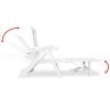 Sun Lounger with Footrest Plastic White(D0102HEJ2WA)