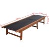 Sun Lounger Solid Acacia Wood and Textilene(D0102HEJPKA)