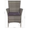 3 Piece Bistro Set Poly Rattan Gray(D0102HEJQ0W)