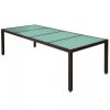 11 Piece Outdoor Dining Set with Cushions Poly Rattan Brown(D0102HEJSZU)