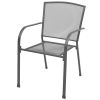 Stackable Garden Chairs 2 pcs Steel Gray(D0102HEJ9IY)