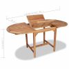 Extending Garden Table (43.3"-63")x31.5"x29.5" Solid Teak Wood(D0102HEJ0AV)